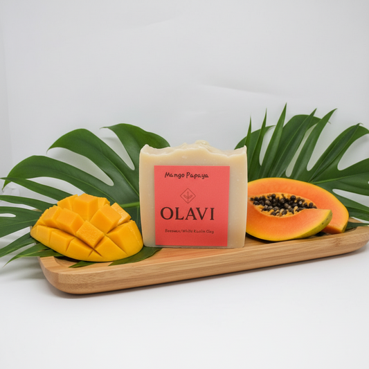 Mango Papaya Handmade Soap Bar – Nourishing, Moisturizing & Gentle