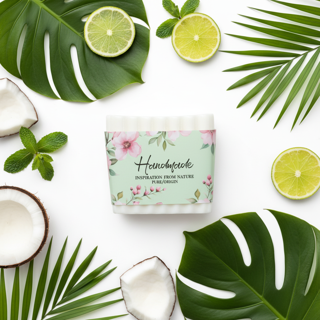 Coconut Lime & Menthol Glycerin Soap Bar – Cooling, Fresh & Tropical