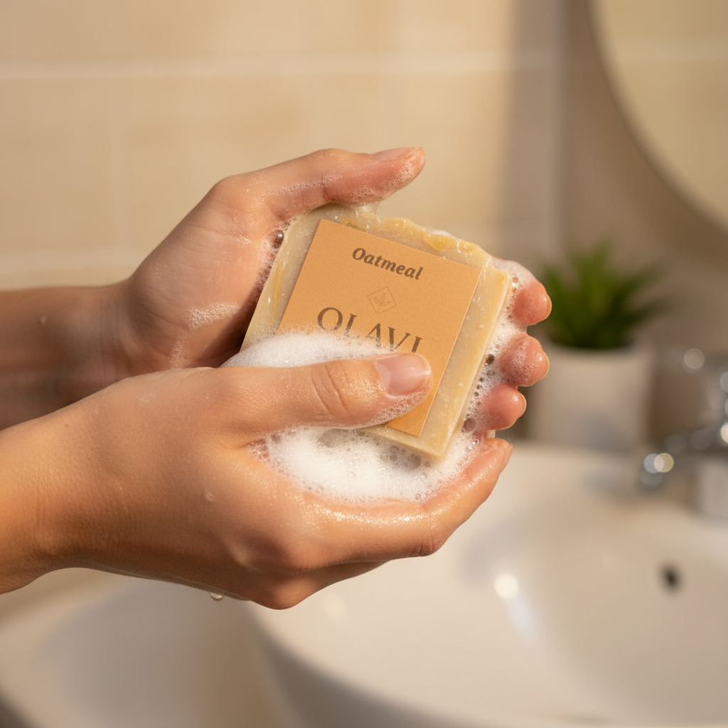Oatmeal Cold Process Soap Bar – Gentle, Nourishing & Sensitive-Skin Friendly