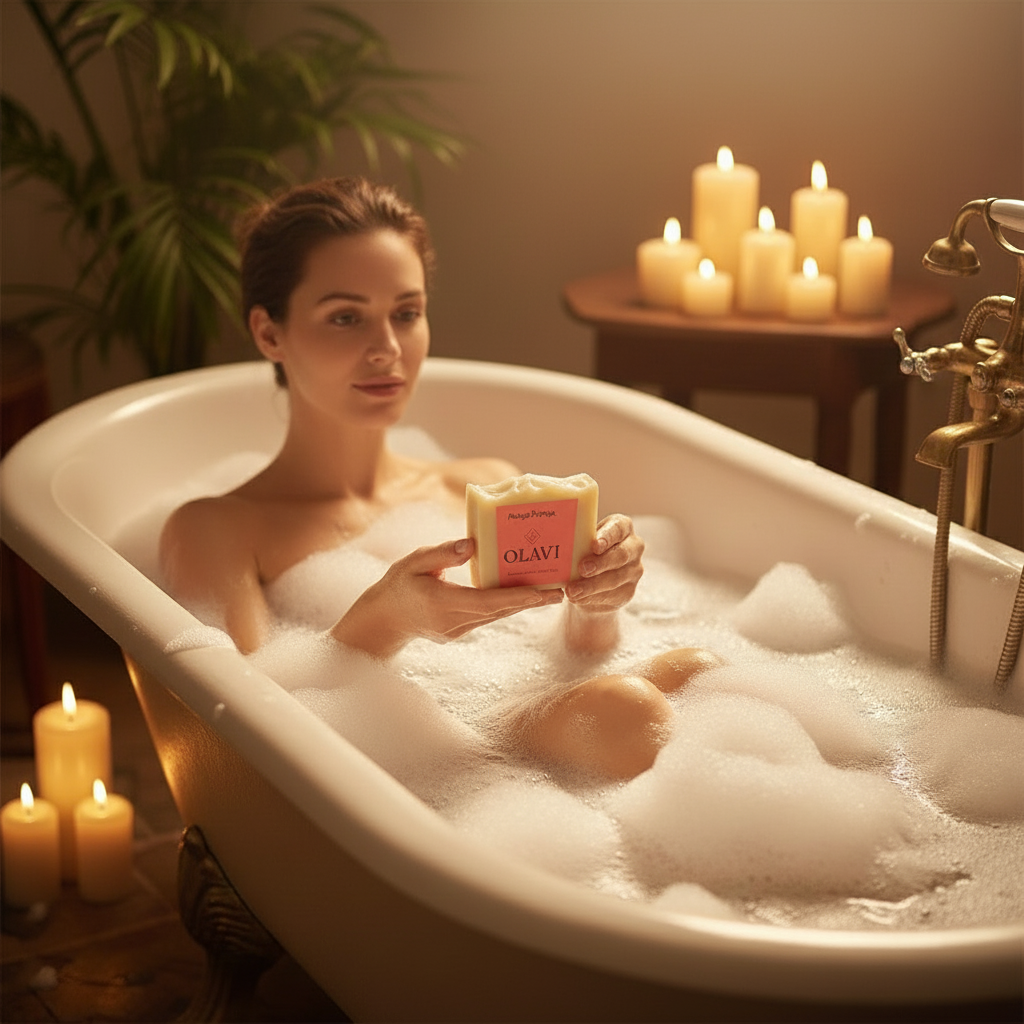 Mango Papaya Handmade Soap Bar – Nourishing, Moisturizing & Gentle